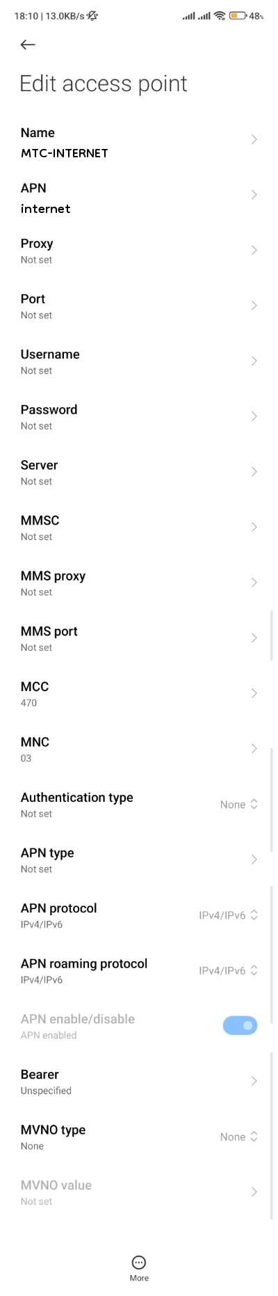 MTC APN Setiings for Android iPhone 3G 4G Internet