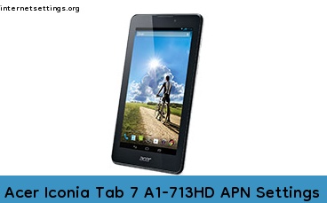 Acer Iconia Tab 7 A1-713HD APN Setting