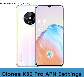 Gionee K30 Pro APN Setting