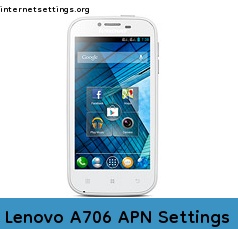 Lenovo A706 APN Setting