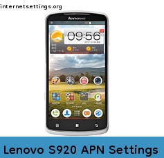 Lenovo S920 APN Setting