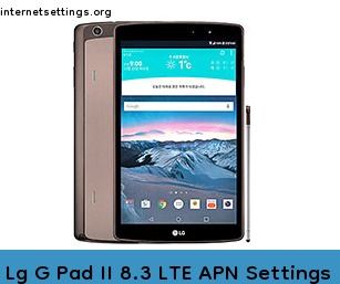 Lg G Pad II 8.3 LTE APN Setting