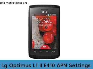 Lg Optimus L1 II E410 APN Setting