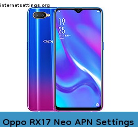 Oppo RX17 Neo APN Internet Settings