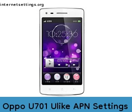 Oppo U701 Ulike APN Internet Settings