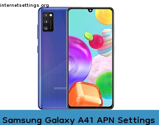 Samsung Galaxy A41 APN Internet Settings