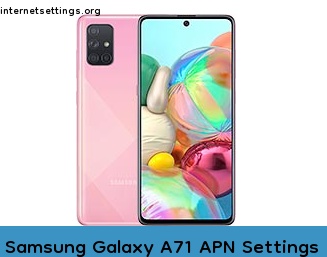Samsung Galaxy A71 APN Internet Settings