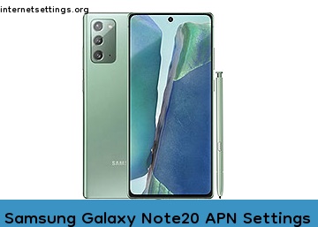 Samsung Galaxy Note20 APN Internet Settings