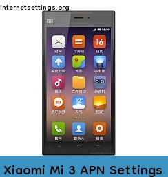 Xiaomi Mi 3 APN Internet Settings