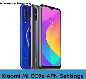 Xiaomi Mi CC9e APN Internet Settings