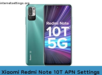 Xiaomi Redmi Note 10T APN Internet Settings