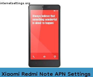 Xiaomi Redmi Note APN Internet Settings